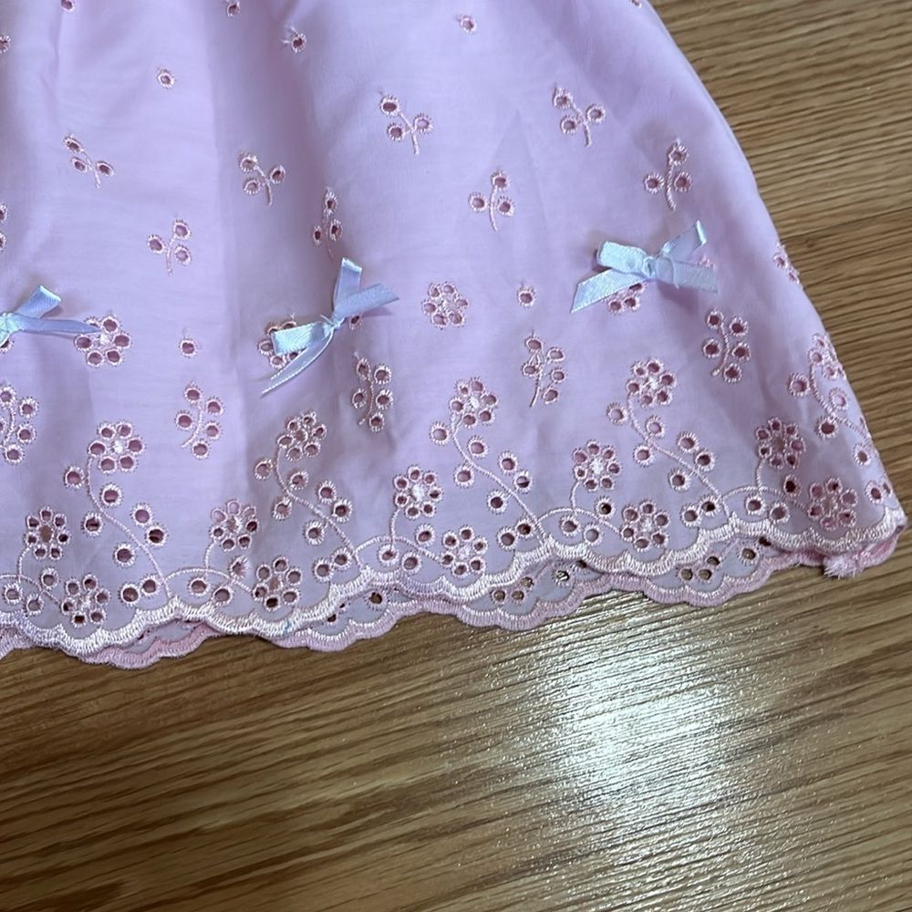 B.T. KIDS GIRLS SIZE 6/9 MONTHS PINK EYELET DRESS - Picture 3 of 6